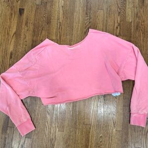Lorna Jane Coral Pink Cropped Sweatshirt
